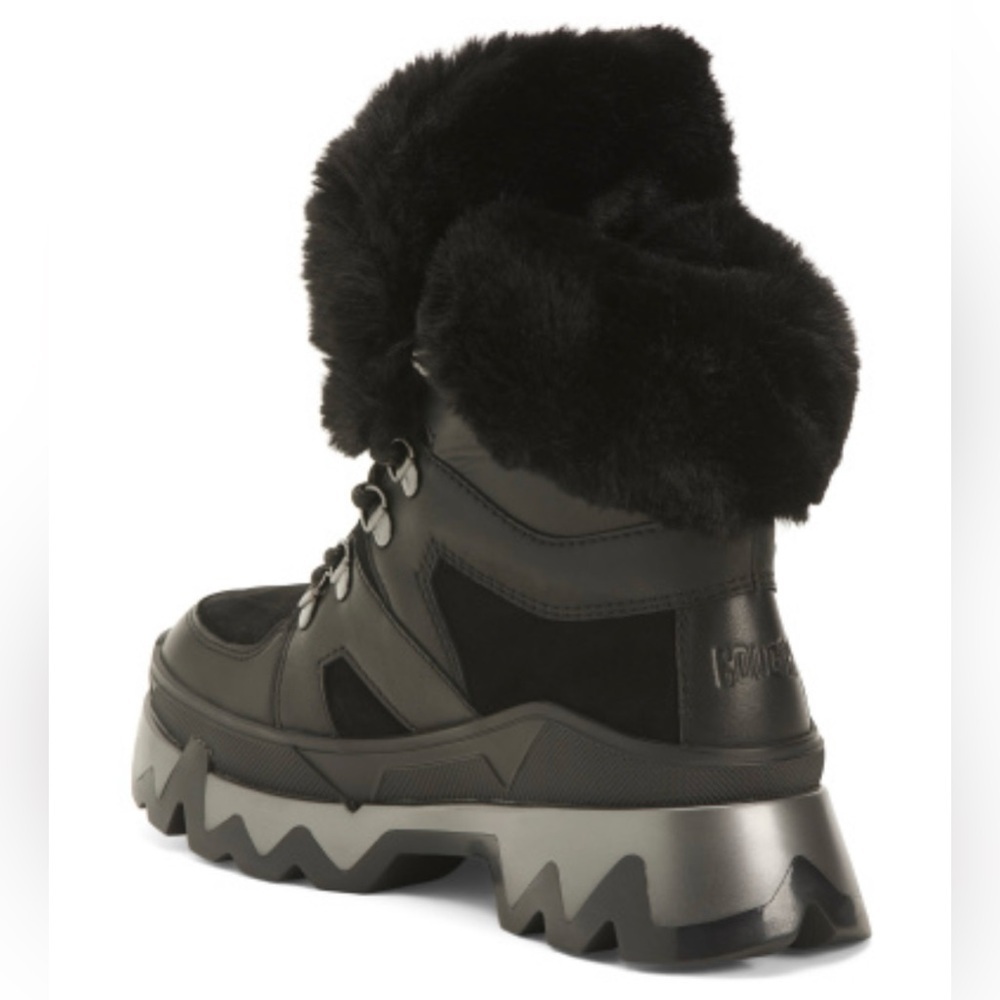 Cougar Black Faux Fur Ankle Booties - Picture 2 of 14